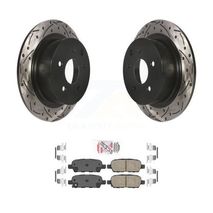 Coated Drill Slot Disc Brake Rotor Ceramic Pad Rear Kit For Nissan Sentra Altima