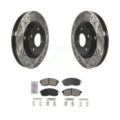 Drill Slot Disc Brake Rotor Ceramic Pad Front Kit For Nissan Sentra Turbocharged