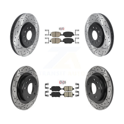 Ceramic Pad Drill Slot Disc Brake Rotor Front Rear Kit For Chevrolet Equinox GMC