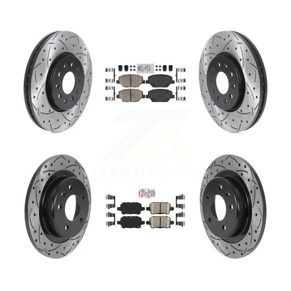 Ceramic Pad Drill Slot Disc Brake Rotor Front Rear Kit For Chevrolet Equinox GMC