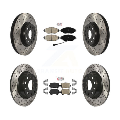 Ceramic Pad Drill Slot Brake Rotors Front Rear Kit For 17 Volkswagen CC 4 Motion