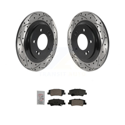 Drilled Slot Brake Rotors Ceramic Pad Rear Kit For Hyundai Sonata Kia Niro EV K5