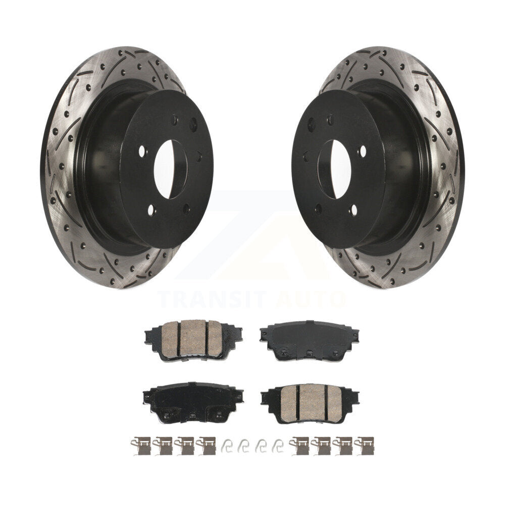 Drill Slot Disc Brake Rotor Ceramic Pad Rear Kit For 2019-2020 Nissan Altima AWD