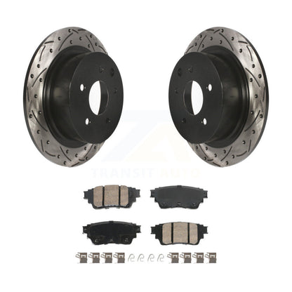 Drill Slot Disc Brake Rotor Ceramic Pad Rear Kit For 2019-2020 Nissan Altima AWD