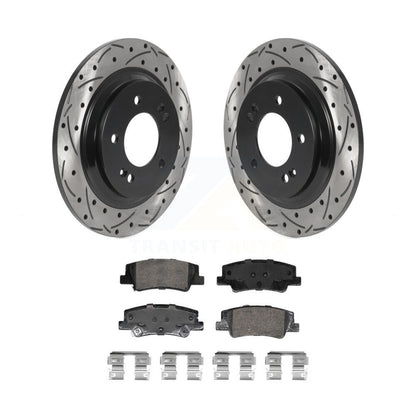 Drilled Slot Brake Rotors Ceramic Pad Rear Kit For Hyundai Sonata Kia Niro EV K5