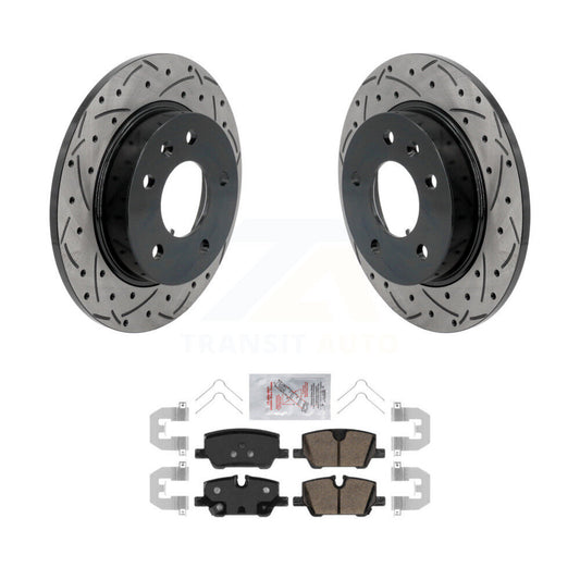 Drilled Slot Brake Rotor Ceramic Pad Rear Kit For Chevrolet Trailblazer Buick GX