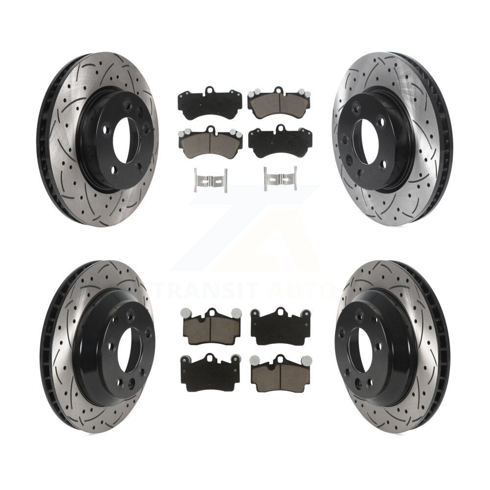 Disc Brake Rotors And Ceramic Pads Front Rear Kit (6Pc) For Volkswagen Touareg