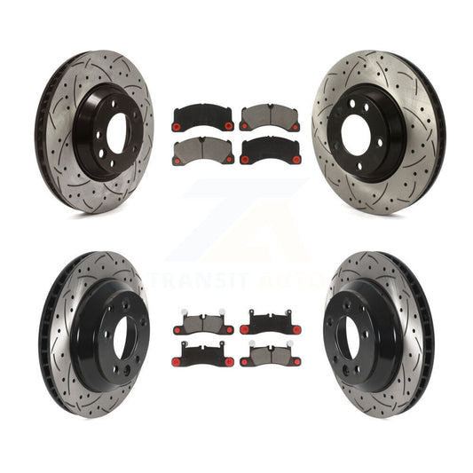 Disc Brake Rotors And Ceramic Pads Front Rear Kit (6Pc) For Porsche Cayenne