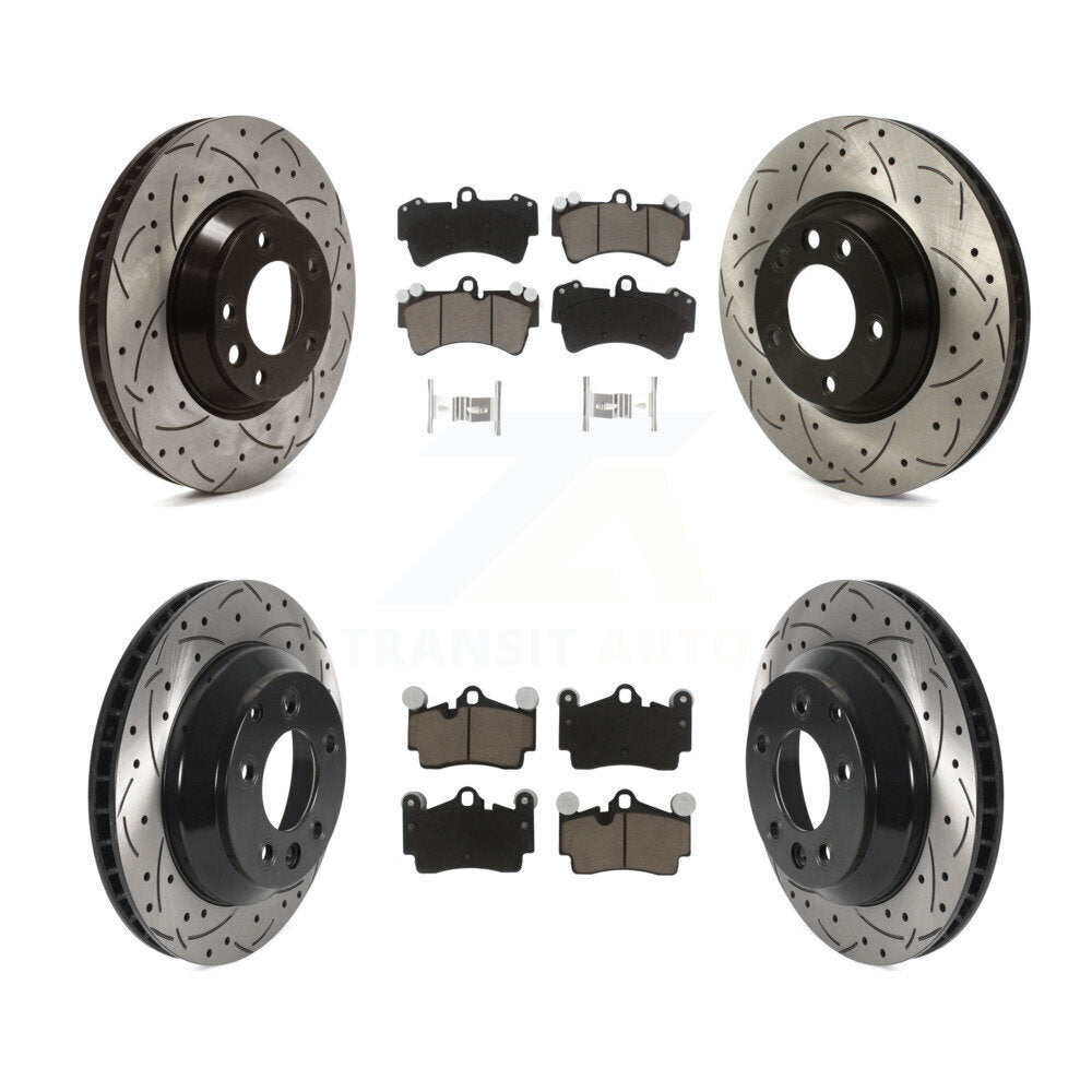 Disc Brake Rotor Ceramic Pad Front Rear Kit (6Pc) For Audi Q7 Volkswagen Touareg