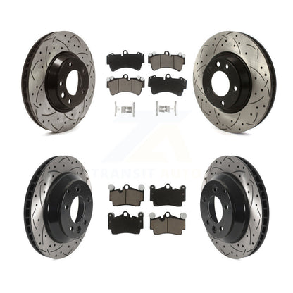 Disc Brake Rotor Ceramic Pad Front Rear Kit (6Pc) For Audi Q7 Volkswagen Touareg