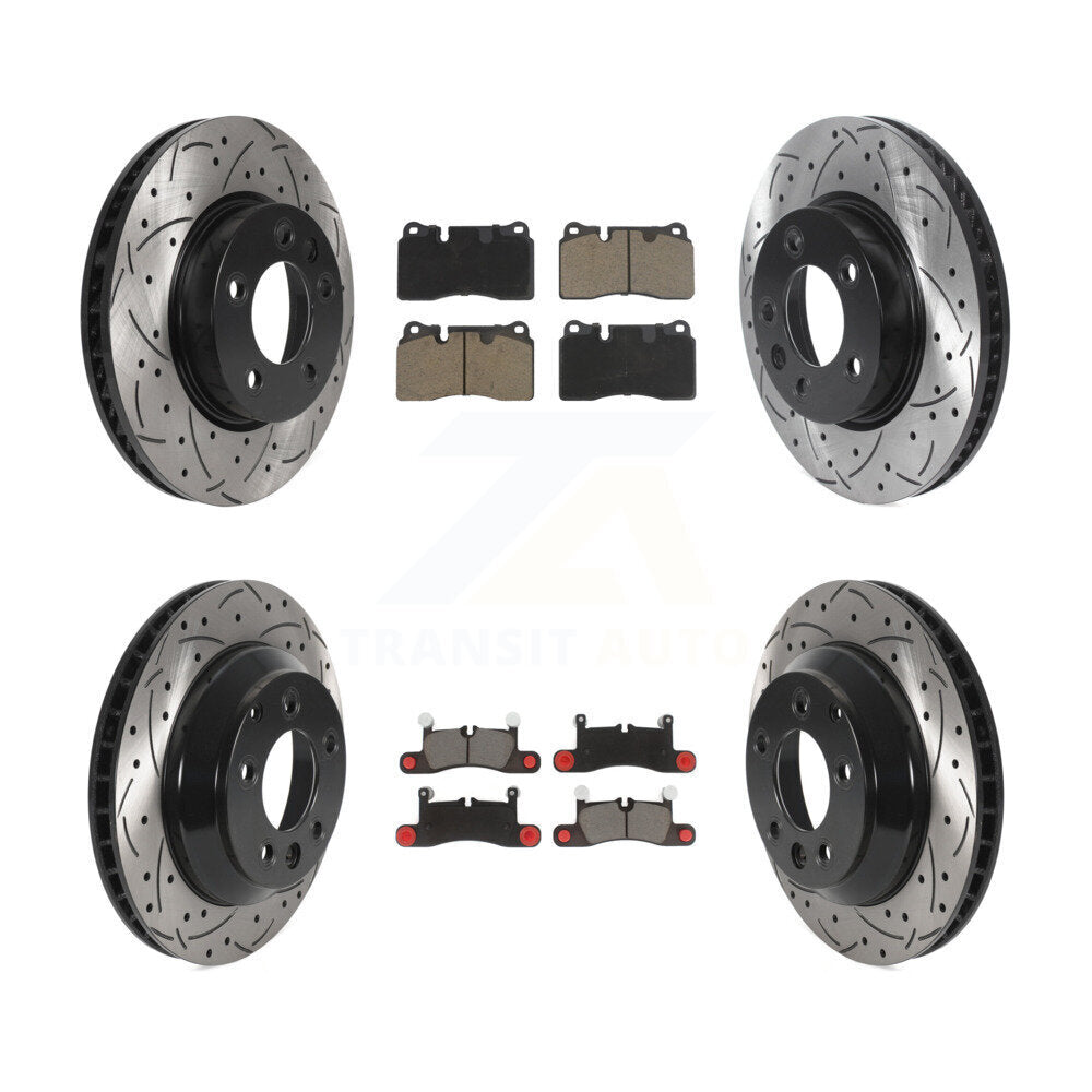 Disc Brake Rotors And Ceramic Pads Front Rear Kit (6Pc) For Volkswagen Touareg