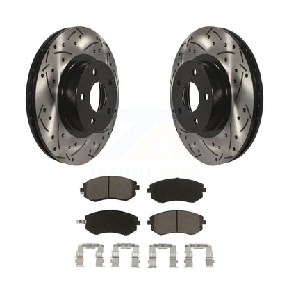 Drill Slot Brake Rotor Ceramic Pad Front Kit For Subaru Impreza Legacy Saab 9-2X