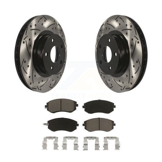 Drill Slot Brake Rotor Ceramic Pad Front Kit For Subaru Impreza Legacy Saab 9-2X