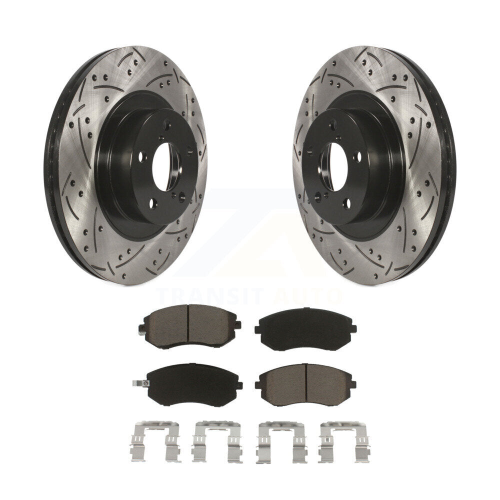 Drill Slot Brake Rotor Ceramic Pad Front Kit For Subaru Outback Impreza Forester