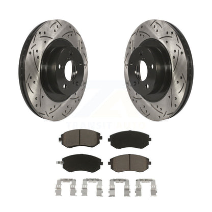 Drill Slot Brake Rotor Ceramic Pad Front Kit For Subaru Outback Impreza Forester
