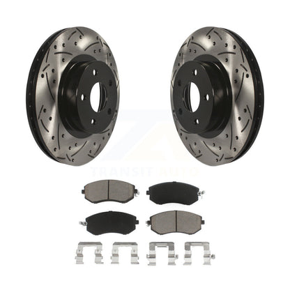 Drilled Slot Brake Rotor Ceramic Pad Front Kit For Subaru Impreza Scion FR-S BRZ