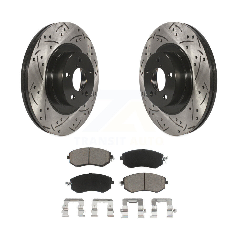 Drill Slot Brake Rotors Ceramic Pad Front Kit For Subaru Forester Impreza XV BRZ
