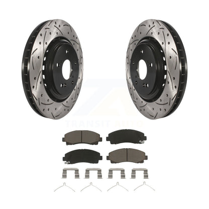 Coated Drill Slot Disc Brake Rotor Ceramic Pad Front Kit For 2015-2020 Acura TLX