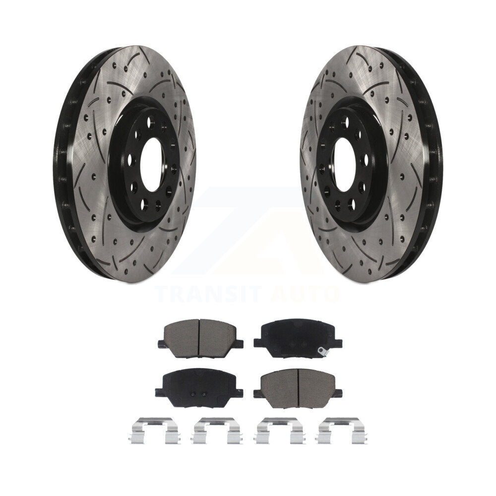 Drill Slot Brake Rotor Ceramic Pad Front Kit For Jeep Compass Renegade Fiat 500X