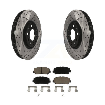 Drilled Slot Disc Brake Rotors Ceramic Pad Front Kit For Chrysler 200 Dodge Dart