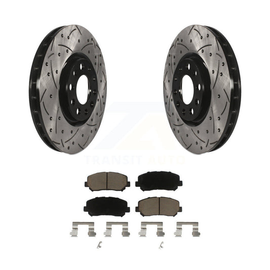 Drilled Slot Disc Brake Rotors Ceramic Pad Front Kit For Chrysler 200 Dodge Dart