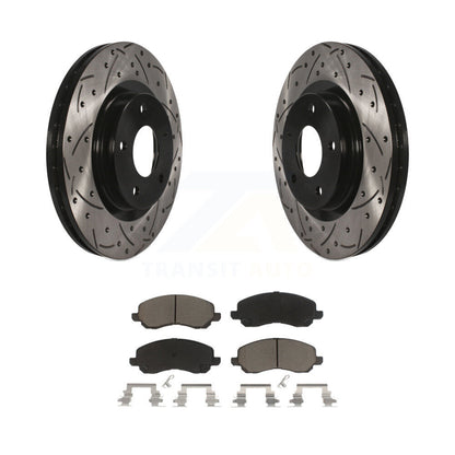 Drilled Slot Brake Rotor Ceramic Pad Front Kit For Mitsubishi Jeep RVR Outlander