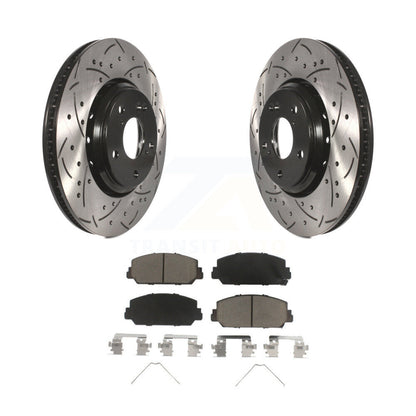 Drilled Slot Brake Rotors Ceramic Pad Front Kit For Honda Civic Accord Acura ILX