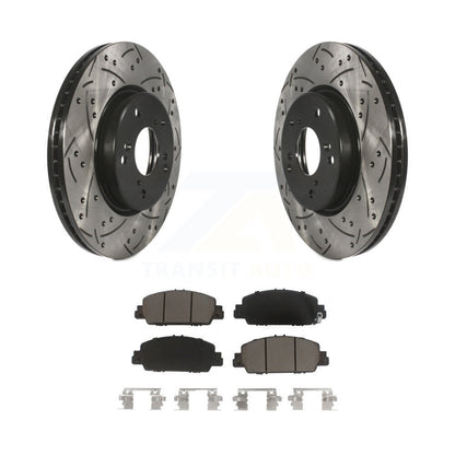 Coated Drilled Slot Disc Brake Rotor Ceramic Pad Front Kit For Honda HR-V Accord