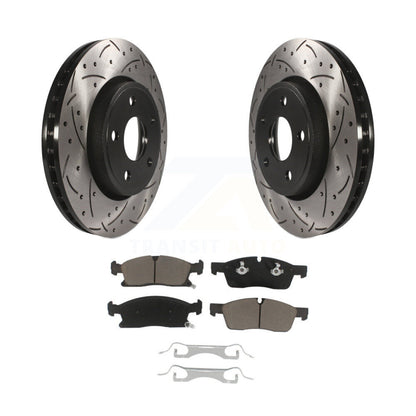 Drill Slot Disc Brake Rotors Ceramic Pad Front Kit For Jeep Grand Cherokee Dodge