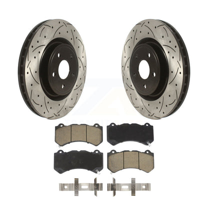 Drill Slot Disc Brake Rotors Ceramic Pad Front Kit For Jeep Grand Cherokee Dodge