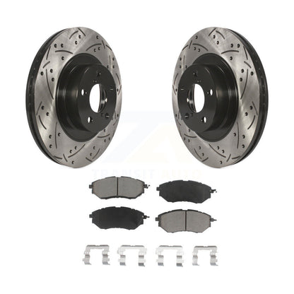 Drilled Slot Brake Rotor Ceramic Pad Front Kit For Subaru Legacy 3.0 R with 3.0L
