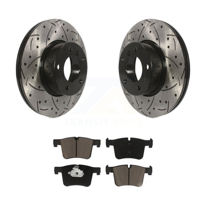 Drill Slot Brake Rotors Ceramic Pad Front Kit For BMW 328i xDrive 330i 320i 428i