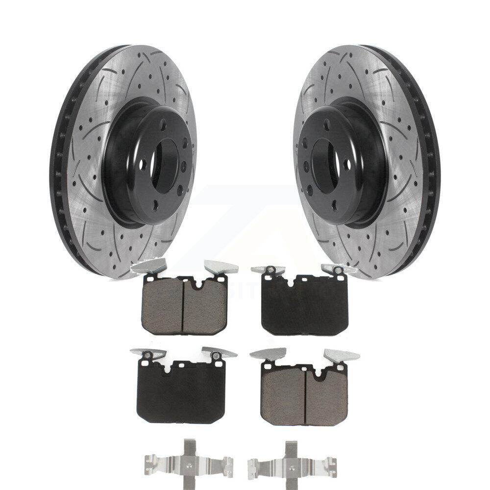 Drill Slot Brake Rotors Ceramic Pad Front Kit For BMW 328i xDrive 330i 320i 435i