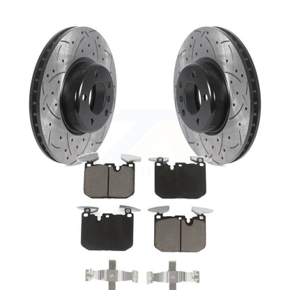 Drill Slot Brake Rotors Ceramic Pad Front Kit For BMW 328i xDrive 330i 320i 435i