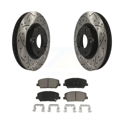 Coat Drill Slot Disc Brake Rotor Ceramic Pad Front Kit For Kia Forte Forte5 Koup