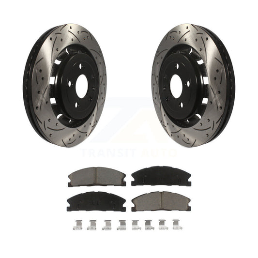 Drill Slot Brake Rotor Ceramic Pad Front Kit For Ford Explorer Flex Taurus Sedan