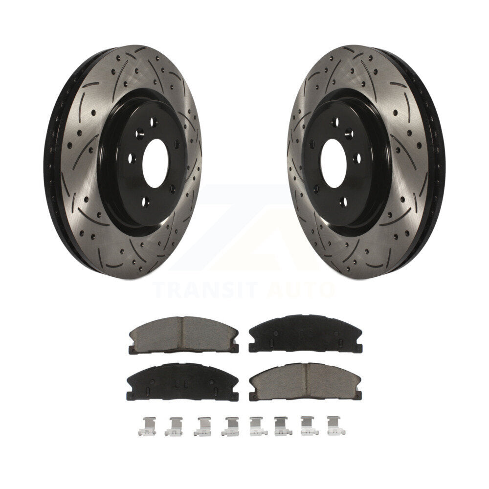 Drilled Slot Disc Brake Rotor Ceramic Pad Front Kit For 2013 Ford Explorer Sport