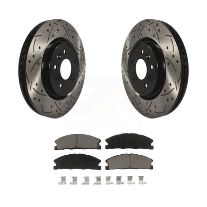 Drilled Slot Disc Brake Rotor Ceramic Pad Front Kit For 2013 Ford Explorer Sport
