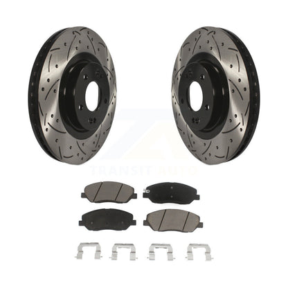 Drilled Slot Disc Brake Rotor Ceramic Pad Front Kit For Hyundai Santa Fe XL 3.3L