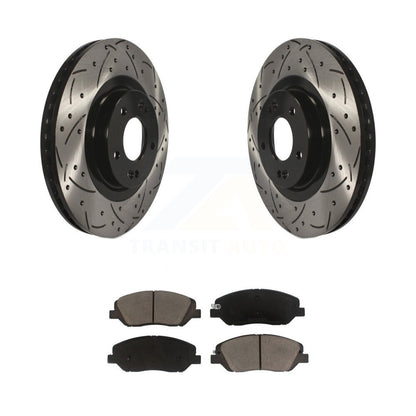 Coated Drill Slot Disc Brake Rotor Ceramic Pad Front Kit For Hyundai Santa Fe XL