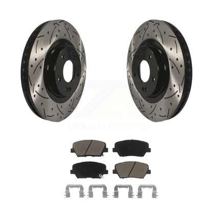 Drilled Slot Brake Rotors Ceramic Pad Front Kit For Kia Sorento Hyundai Santa Fe