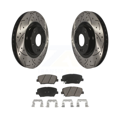 Drill Slot Disc Brake Rotor Ceramic Pad Front Kit For Hyundai Santa Fe Sport Kia