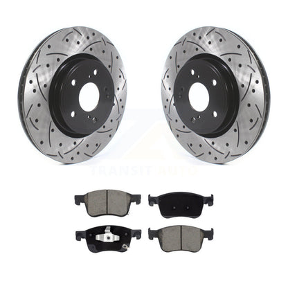 Drilled Slot Disc Brake Rotor Ceramic Pad Front Kit For Honda Civic Accord Acura