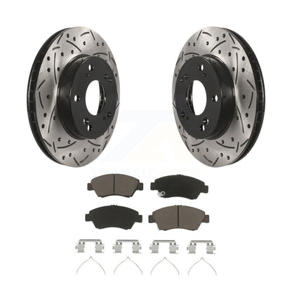 Coat Drill Slot Disc Brake Rotor Ceramic Pad Front Kit For Honda Civic Acura ILX