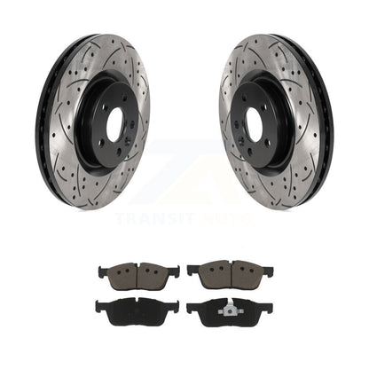 Drill Slot Disc Brake Rotor Ceramic Pad Front Kit For Land Rover Discovery Sport