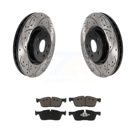 Drill Slot Disc Brake Rotor Ceramic Pad Front Kit For Land Rover Discovery Sport