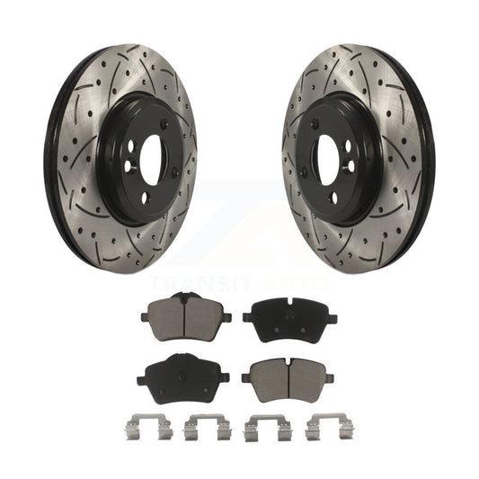 Drilled Slot Disc Brake Rotor & Ceramic Pad Front Kit For Mini Cooper Countryman