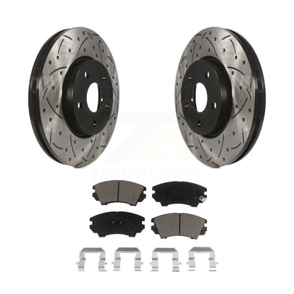 Drilled Slot Brake Rotors Ceramic Pad Front Kit For Chevrolet Camaro GMC Terrain
