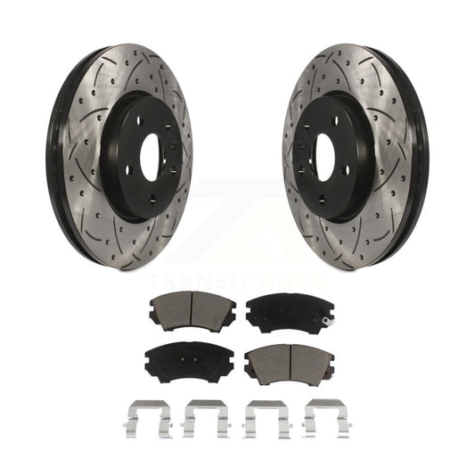 Drilled Slot Brake Rotors Ceramic Pad Front Kit For Chevrolet Camaro GMC Terrain