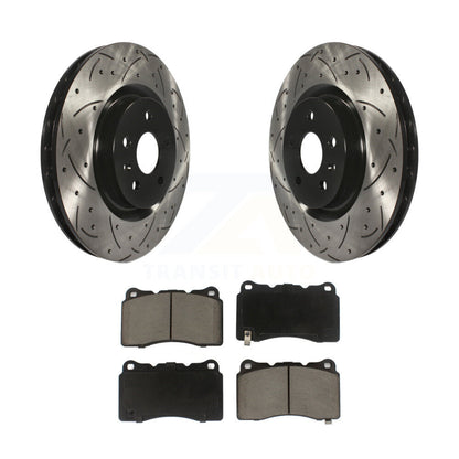 Drilled Slot Disc Brake Rotor & Ceramic Pad Front Kit For Pontiac G8 Buick Regal